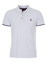 Peak Mountain Koszulka polo w kolorze białym rozmiar: L. Białe koszulki polo Peak Mountain, l, bez wzorów, z bawełny, bez kołnierzyka, bez ramiączek. Za 110.55 zł.