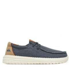 Półbuty Quiksilver. Niebieskie eleganckie półbuty Quiksilver, bez wzorów, bez obcasa, bez zapięcia. Za 179.99 zł.