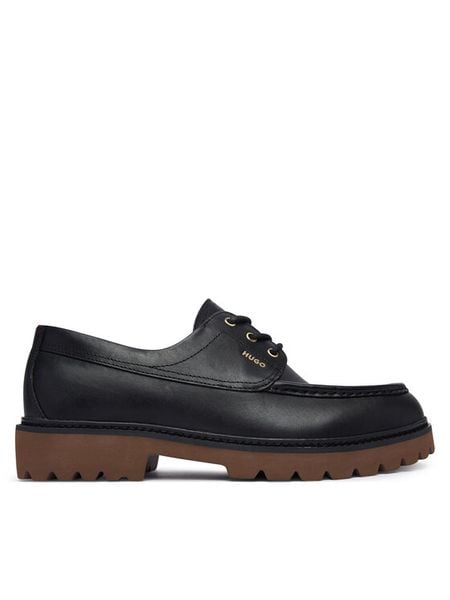 HUGO Półbuty Draven 50573692 Czarny. Czarne eleganckie półbuty Hugo, bez wzorów, ze skóry, bez obcasa, bez zapięcia. Za 764.99 zł.