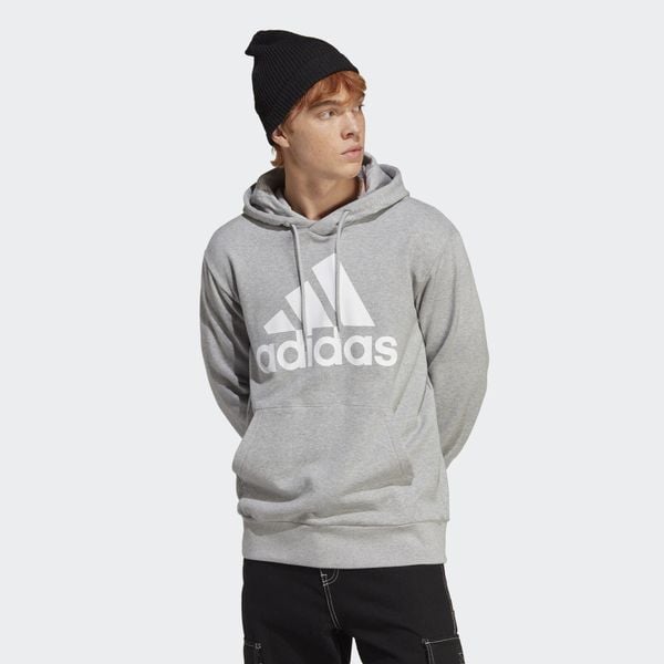 Essentials French Terry Big Logo Hoodie. Szare bluzy Adidas, s, bez wzorów, z kapturem. Za 194.99 zł.