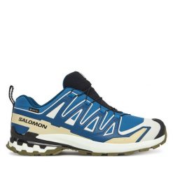 Buty do biegania Salomon. Niebieskie buty do biegania Salomon, bez wzorów, z gore-texu, bez zapięcia, do biegania, gore-tex. Za 479.99 zł.