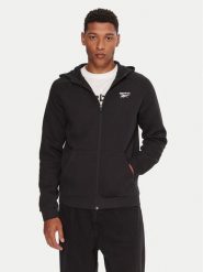 Reebok Bluza RK25148CCM Czarny Regular Fit. Czarne bluzy Reebok, m, bez wzorów, z bawełny, bez kaptura. Za 299.99 zł.
