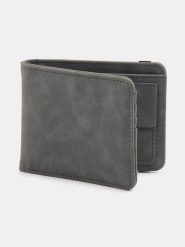 Portfel z imitacji zamszu - szary. Szare portfele Sinsay, bez wzorów. Za 25.99 zł.