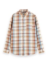 Scotch & Soda Koszula w kolorze jasnobrązowo-błękitno-kremowym rozmiar: XXL. Brązowe koszule Scotch & Soda, xxl, bez wzorów, z bawełny, bez kołnierzyka, bez ramiączek. Za 176.91 zł.