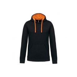 Kontrastowa bluza z kapturem Kariban. Brązowe bluzy KARIBAN, m, bez wzorów, z kapturem. Za 177.50 zł.