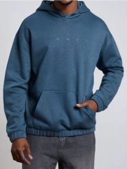 Bluza hoodie - niebieski. Niebieskie bluzy bez kaptura Sinsay, l, bez wzorów, bez kaptura. W wyprzedaży za 17.99 zł.