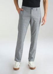 PAKO LORENTE – Szare męskie spodnie chino w kratę P23SF-WX-009-S-S - Pako Lorente. Szare spodnie materiałowe Pako Lorente, na co dzień, l, bez wzorów, z elastanu, casualowe. Za 119.99 zł.