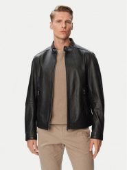 BOSS Kurtka skórzana H-Mansell5 50564586 Czarny Regular Fit. Czarne kurtki Boss, m, bez wzorów, ze skóry, bez kaptura. Za 2,599.00 zł.