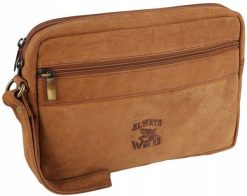 Skórzana saszetka Always Wild LB-14-H j. brązowa. Brązowe torby na ramię Always Wild, bez wzorów, z nubiku, bez dodatków. Za 115.99 zł.