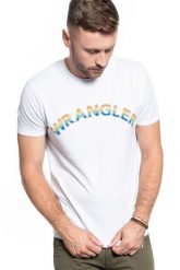 MĘSKI T-SHIRT WRANGLER SS RAINBOW TEE WHITE W7F2D3989 112131799. Białe t-shirty Wrangler, m, bez wzorów, bez kołnierzyka, bez ramiączek. Za 69.99 zł.