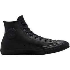 Trampki Converse Chuck Taylor HI Leather. Czarne trampki Converse, bez wzorów, bez zapięcia. Za 358.35 zł.