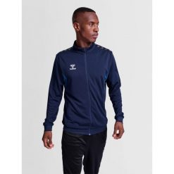 Kurtka z dresu Hummel Authentic Pl. Niebieskie kurtki Hummel, bez wzorów, z dresówki, bez kaptura. Za 217.50 zł.