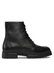 Tommy Hilfiger Kozaki Comfort Cleated Termo Lth Boot FM0FM04651 Czarny. Czarne kozaki Tommy Hilfiger, bez wzorów, ze skóry, bez obcasa, bez zapięcia. Za 914.88 zł.