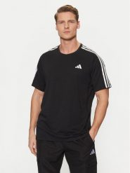 Adidas Koszulka techniczna Own the Run 3-Stripes IQ3834 Czarny Regular Fit. Czarne t-shirty sportowe Adidas, bez wzorów, z syntetyku, bez ramiączek, do biegania. Za 139.99 zł.