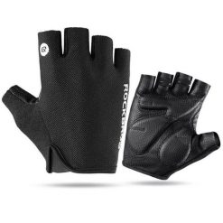 Rękawiczki rowerowe / sportowe ROCKBROS (S106). Czarne rękawiczki ROCKBROS, na lato, bez wzorów, z bawełny. Za 29.99 zł.