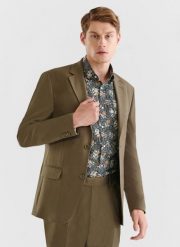 PAKO LORENTE – Zielona marynarka garniturowa z wełną. Zielone garnitury Pako Lorente, na co dzień, bez wzorów, z wełny. Za 649.99 zł.