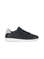 Geox Skórzane sneakersy "Kennet" w kolorze czarno-białym rozmiar: 42. Białe buty sportowe casual Geox, bez wzorów, z materiału, bez zapięcia. Za 206.42 zł.