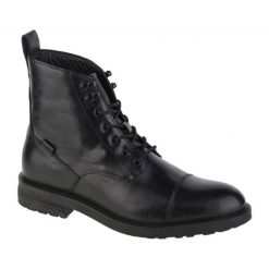 Levis Buty Levi's Emerson 234725-825-559 czarne. Czarne botki sznurowane bez wzorów, z materiału, przed kolano, bez obcasa, bez zapięcia. Za 672.08 zł.