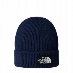 Czapka zimowa The North Face LOGO BOX CUF BEANIE. Niebieskie czapki zimowe The North Face, bez wzorów. W wyprzedaży za 119.00 zł.