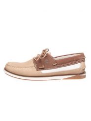 Timberland Skórzane mokasyny "Atlantis Break Boat" w kolorze beżowym rozmiar: 43. Brązowe botki sznurowane Timberland, bez wzorów, bez obcasa, bez zapięcia. Za 236.45 zł.