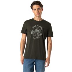 Koszulka męska z merino Super.Natural Men's Landi Tee z krótkim rękawem. Czarne bielizna termoaktywna super.natural, m, bez wzorów, z dzianiny, bez ramiączek, rowerowe. Za 299.99 zł.