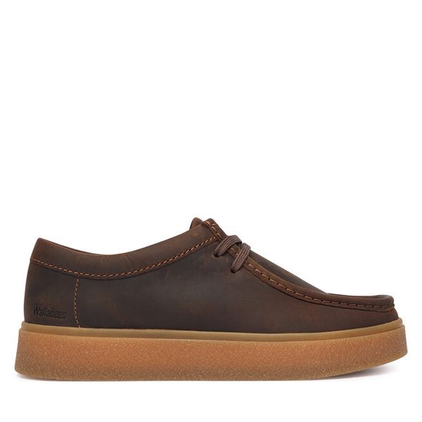Półbuty Clarks. Brązowe eleganckie półbuty Clarks, bez wzorów, bez obcasa, bez zapięcia. Za 479.99 zł.