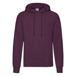 Męska Klasyczna Bluza Z Kapturem. Brązowe bluzy Fruit of the Loom, m, bez wzorów, z kapturem. Za 80.99 zł.