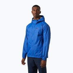 Kurtka przeciwdeszczowa męska Helly Hansen Loke. Niebieskie kurtki Helly Hansen, m, bez wzorów, z kapturem. Za 409.99 zł.