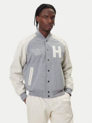 Tommy Hilfiger Kurtka bomber Mix Media Varsity MW0MW39684 Szary Regular Fit. Szare kurtki Tommy Hilfiger, m, bez wzorów, z bawełny, bez kaptura. Za 989.99 zł.