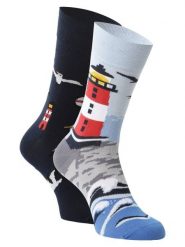 Many Mornings Skarpety Mężczyźni drobna dzianina niebieski|wielokolorowy, 39-42. Niebieskie skarpety Many Mornings, bez wzorów, z dzianiny. Za 39.95 zł.