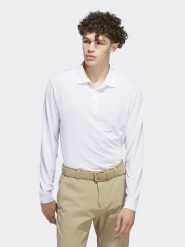 Adidas Koszulka polo w kolorze białym rozmiar: S. Białe koszulki polo Adidas, s, bez wzorów, bez kołnierzyka, bez ramiączek. Za 159.95 zł.