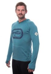 SENSOR Bluza męska Merino Upper Outdoors Men Hoodie mint blue-M. Niebieskie bluzy z kapturem Sensor, m, bez wzorów, z dzianiny, z kapturem. Za 283.39 zł.