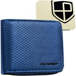 Granatowy portfel Peterson PTN EH-01Z granatowy. Niebieskie portfele Peterson, bez wzorów. Za 69.99 zł.