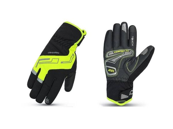 Rękawiczki rowerowe męskie Prox Performance Gel Pro. Czarne rękawiczki PROX, na zimę, z aplikacjami, z materiału. Za 114.99 zł.