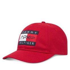 Czapka z daszkiem Tommy Hilfiger. Czerwone czapki z daszkiem Tommy Hilfiger, bez wzorów. Za 189.99 zł.