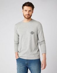 WRANGLER LS BIKER TEE MĘSKA KOSZULKA Z DŁUGIM RĘKAWEM MID GREY MEL W7K5D3X37 112141568. Szare bluzki z długim rękawem Wrangler, m, bez wzorów, bez kołnierzyka, bez ramiączek. Za 99.99 zł.
