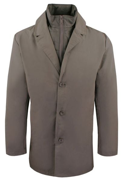 Krótki, Męski Płaszcz Przejściowy z Wysokim Kołnierzem - Brave Soul - Taupe. Szare płaszcze Brave Soul, na jesień, m, bez wzorów, z poliesteru, bez kaptura. Za 285.00 zł.