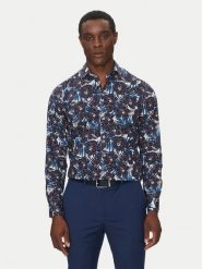 Hechter Paris Koszula 60267 151604 Granatowy Modern Fit. Niebieskie koszule Hechter Paris, m, bez wzorów, z bawełny, bez kołnierzyka, bez ramiączek. Za 299.99 zł.