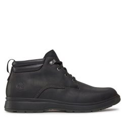 Trzewiki Timberland. Czarne botki sznurowane Timberland, bez wzorów, bez obcasa, bez zapięcia. Za 749.99 zł.
