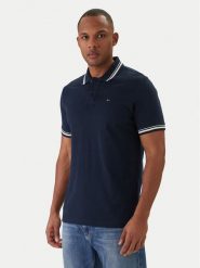 Tommy Jeans Polo DM0DM22700 Granatowy Regular Fit. Niebieskie koszulki polo Tommy Jeans, m, bez wzorów, z bawełny, bez kołnierzyka, bez ramiączek. Za 309.99 zł.