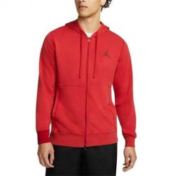 Bluza sportowa męska Nike Jordan Dri Fit Air Fleece. Czerwone bluzy z kapturem Nike, m, bez wzorów, z kapturem. Za 395.00 zł.