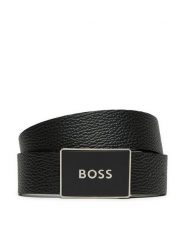 BOSS Pasek Icon 50529690 Czarny. Czarne paski Boss, bez wzorów, ze skóry. Za 404.99 zł.