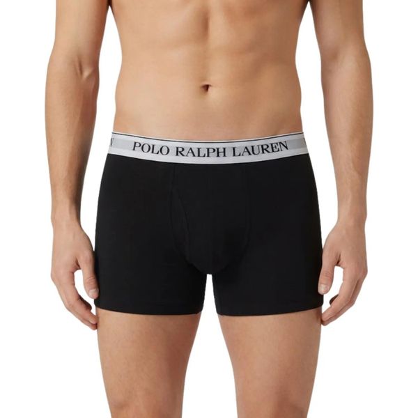 Bokserki męskie Polo Ralph Lauren 3-pak komplet czarne z białą gumką. Czarne bokserki RALPH LAUREN, l, bez wzorów, z bawełny. Za 129.00 zł.
