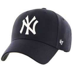 Czapka z daszkiem dla dorosłych New York Yankees MVP Cap. Niebieskie czapki z daszkiem 47 Brand, bez wzorów, z wełny. Za 119.99 zł.