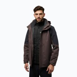 Kurtka 3w1 męska Jack Wolfskin Romberg 3In1. Brązowe kurtki Jack Wolfskin, m, bez wzorów, bez kaptura. Za 1,289.00 zł.