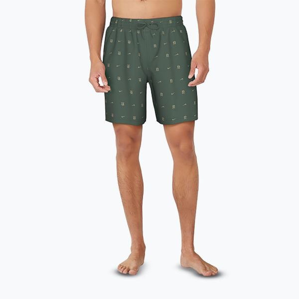 Szorty kąpielowe męskie Nike Luxe Letter 7" Volley. Zielone kąpielówki Nike, m, bez wzorów. Za 209.99 zł.