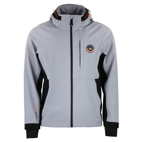 Kurtka softshell z siateczką Peak Mountain Cafe. Czarne kurtki Peak Mountain, m, z aplikacjami, z elastanu, bez kaptura. Za 324.50 zł.