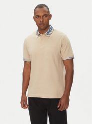 Versace Jeans Couture Polo 78GAGT04 Beżowy Regular Fit. Brązowe koszulki polo Versace Jeans Couture, m, bez wzorów, z bawełny, bez kołnierzyka, bez ramiączek. Za 819.99 zł.
