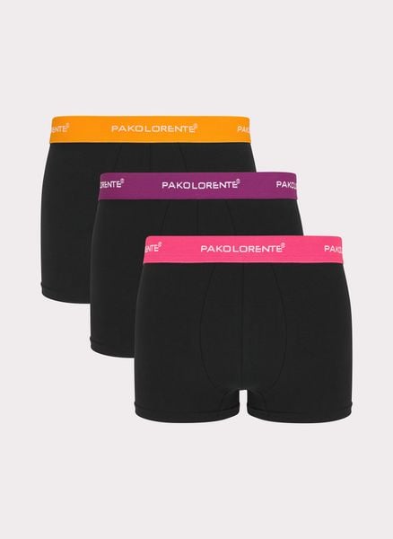Bokserki męskie P22SF-GX-001-C-0 zestaw 3 szt. Czarne bokserki Pako Lorente, m, bez wzorów, z bawełny. Za 99.99 zł.