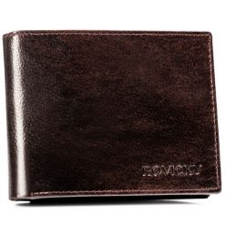 Portfel skórzany Rovicky N992-RPVT-BL brązowy. Brązowe portfele ROVICKY, bez wzorów, ze skóry. Za 57.99 zł.